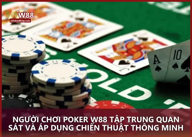 Người chơi Poker W88 tập trung quan sát và áp dụng chiến thuật thông minh