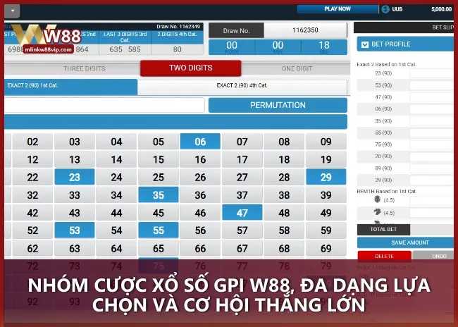  Nhóm cược Xổ Số GPI W88, đa dạng lựa chọn và cơ hội thắng lớn