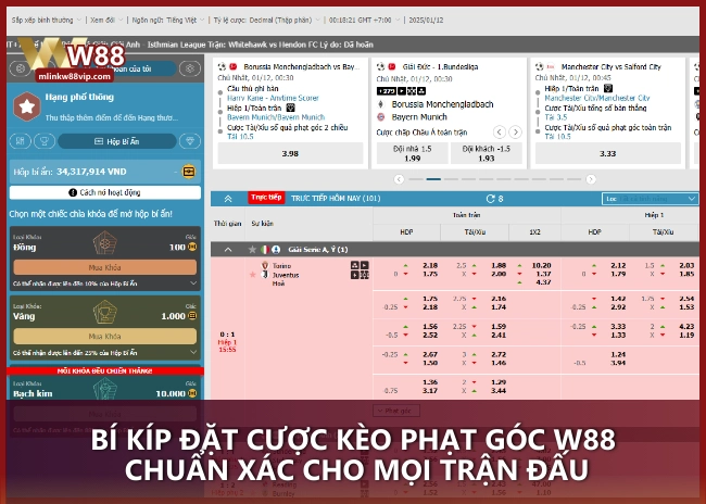 Bí kíp đặt cược kèo phạt góc W88 chuẩn xác cho mọi trận đấu