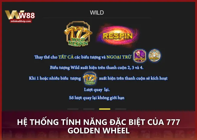 Hệ thống tính năng đặc biệt của 777 Golden Wheel