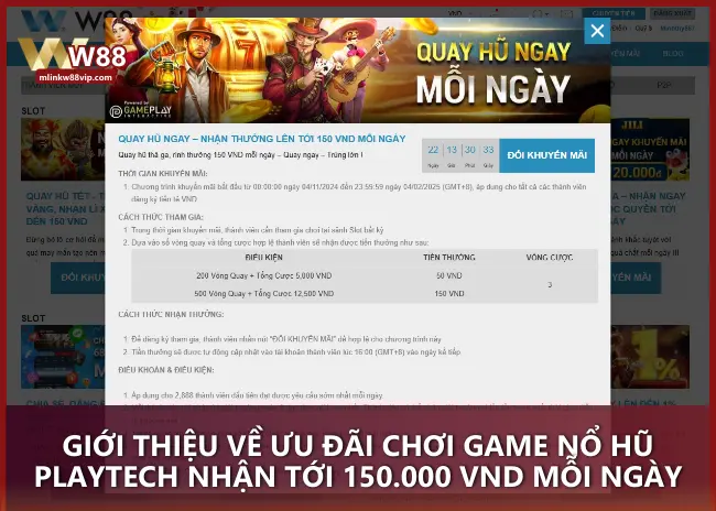 Giới thiệu về ưu đãi chơi game nổ hũ PLAYTECH nhận tới 150.000 VND mỗi ngày