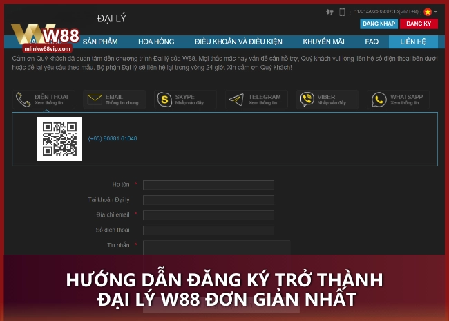 Hướng dẫn đăng ký trở thành đại lý W88 đơn giản nhất