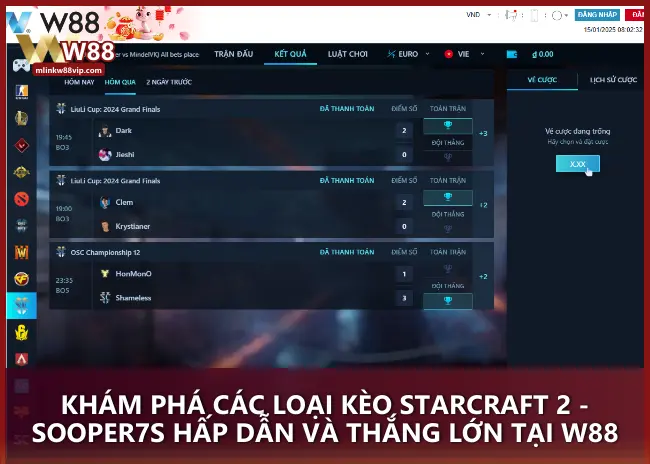 Khám phá các loại kèo StarCraft 2 - SOOPer7s hấp dẫn và thắng lớn tại W88