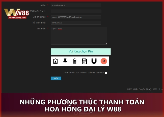 Những phương thức thanh toán hoa hồng đại lý W88