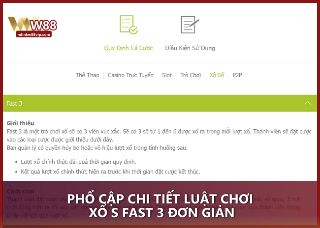 Phổ cập chi tiết luật chơi xổ s FAST 3 đơn giản