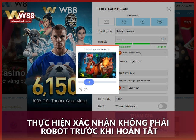 Thực hiện xác nhận không phải robot trước khi hoàn tất